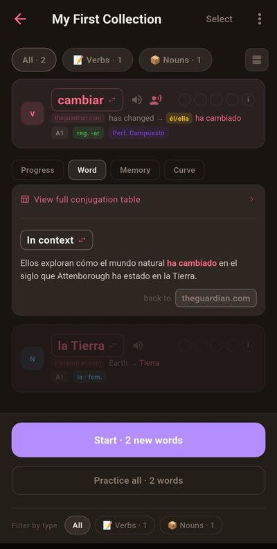 Flamigo word collection